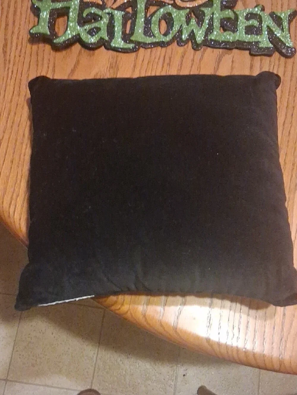 Halloween 'Boo' Decorative Pillow with Rhinestone Spider - Black